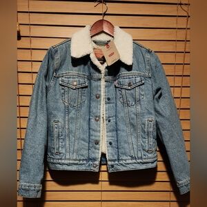Levi's Blue Denim Sherpa Jacket